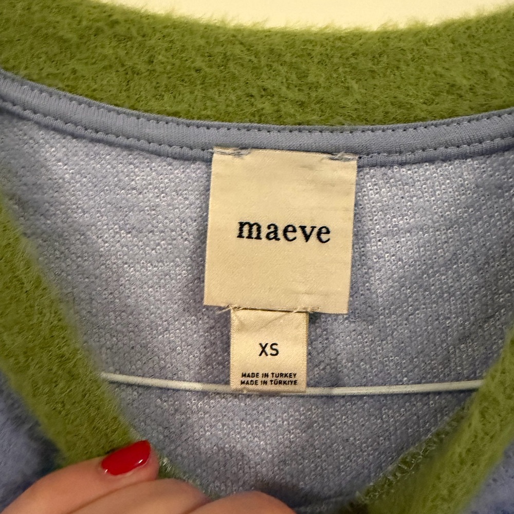Maeve Lavender and Olive Crew Neck Sweater - Picture 5 of 5